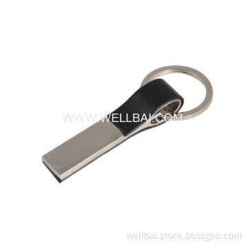 High Quality Promotional Metal Leather Key Holder with Customer's Logo